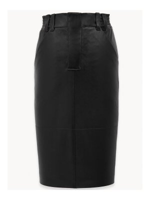SAINT LAURENT: mini skirts - Leather Mini Skirt