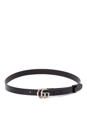 GUCCI: belts - Thin Belt With `Double G` Buckle