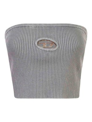 DIESEL: Tops y camisetas sin mangas - Top - Gris
