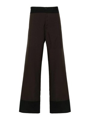 Marni: casual trousers - Colorblock Wool Trousers