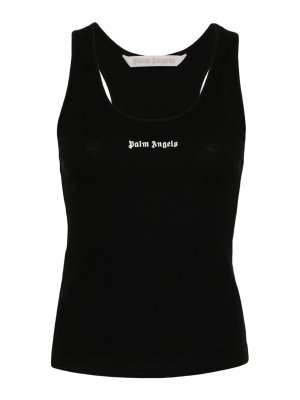 Palm Angels: Tops & Tank tops - Logo Ribbed Tank Top