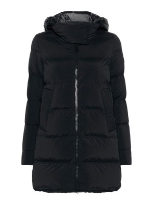 ダウンジャケット・コート MSGM Women Bubble Jackets 3741MDH12 23770599 Black M.S.G.M. Logo hood black cropped puffer jacket