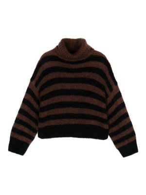 ALYSI: Turtlenecks & Polo necks - Wool Striped Turtleneck Sweater