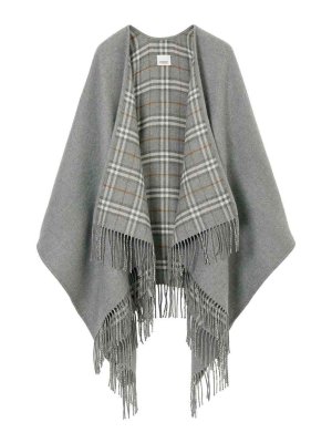 BURBERRY: Capes &  Ponchos - Check Reversible Wool Cape
