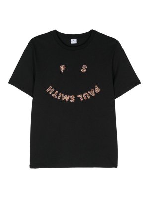 PS BY PAUL SMITH: t-shirt - T-shirt in cotone con logo Happy