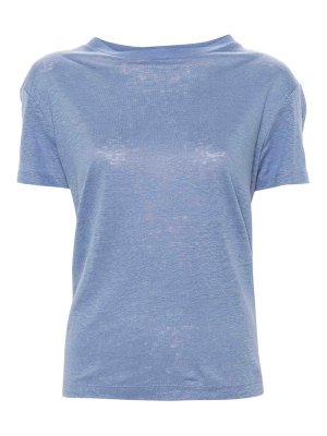 Tシャツ・カットソー BURBERRY Logo embroidery t-shirt Light Blue 8097946 Burberry Logo Embroidery T-Shirt - Light Blue - Women | 8097946