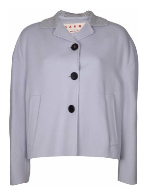 Marni: giacche blazer - Giacca In Lana E Cashmire Colore Grigio