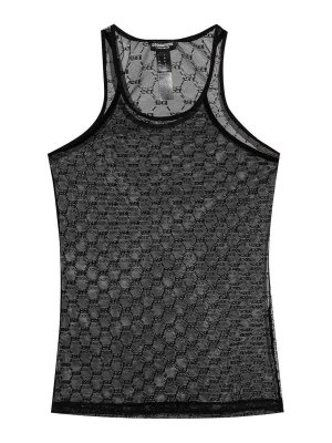 DSQUARED2: Top e canotte - Canotta con monogramma in rete