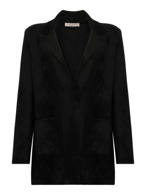 D.EXTERIOR: blazers - Single-Breasted Velvet Blazer