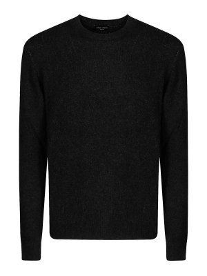 ROBERTO COLLINA: Strickpullover mit Rundhalsausschnitt - Rundhalspullover - Schwarz