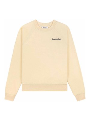 SPORTY & RICH: crew necks - Serif Logo Soft Crewneck