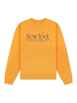 SPORTY & RICH: crew necks - Ny 94 Crewneck Faded Gold Navy