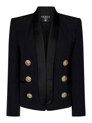 Balmain: casual jackets - Virgin Wool Edge-To-Edge Jacket