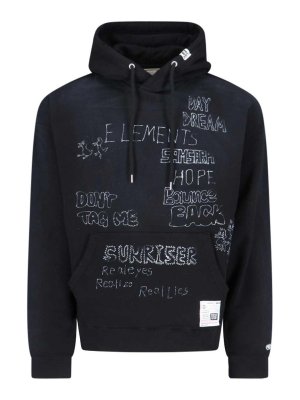 MAISON MIHARA YASUHIRO 取り入れる メゾン ミハラヤスヒロ ブラック Black 'Nasa' hoodie トレーナー メンズ  春夏2024