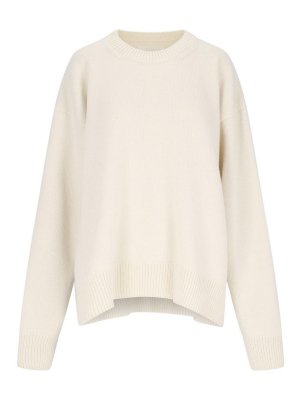 JIL SANDER: U-Boot-Ausschnitt - U-Boot-Pullover - Weiß