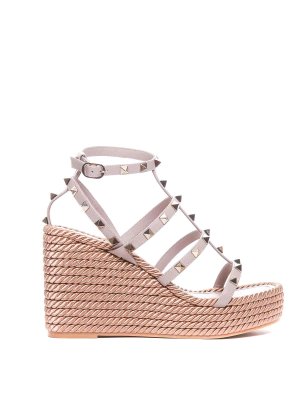 VALENTINO GARAVANI: sandals - Rockstud Wedged Sandals