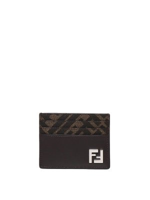 FENDI: wallets & purses - Card Holder In Fabric And Leather