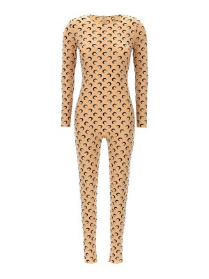 MARINE SERRE: Strickpullover mit Rundhalsausschnitt - Rundhalspullover - Beige