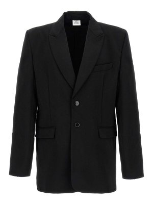 VETEMENTS: giacche blazer - Blazer con logo ricamato