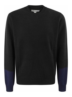 COMME DES GARCONS SHIRT: Strickpullover mit Rundhalsausschnitt - Rundhalspullover - Schwarz