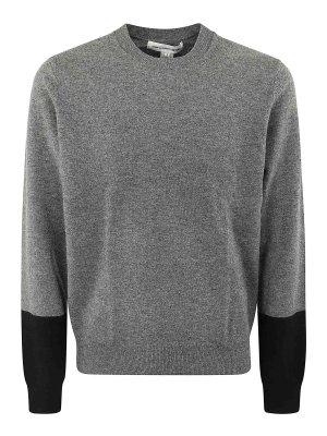 COMME DES GARCONS SHIRT: Strickpullover mit Rundhalsausschnitt - Rundhalspullover - Grau
