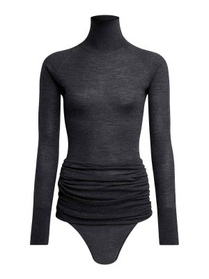 Alaïa: Top e canotte - Body in maglia drappeggiato