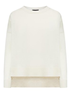 ROBERTO COLLINA: Strickpullover mit Rundhalsausschnitt - Rundhalspullover - Weiß