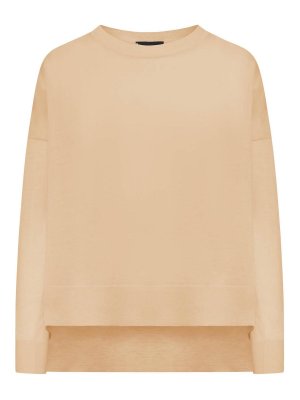 ROBERTO COLLINA: Strickpullover mit Rundhalsausschnitt - Rundhalspullover - Camel