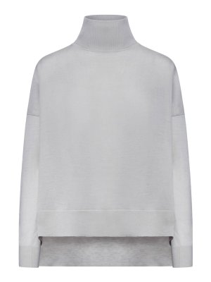 ROBERTO COLLINA: Strickpullover mit Rundhalsausschnitt - Rundhalspullover - Grau