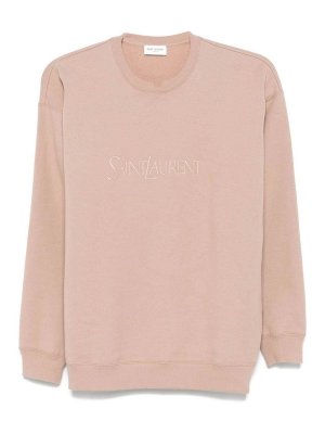 SAINT LAURENT: Sweatshirts & Sweaters - Logo Cotton Sweatshirt