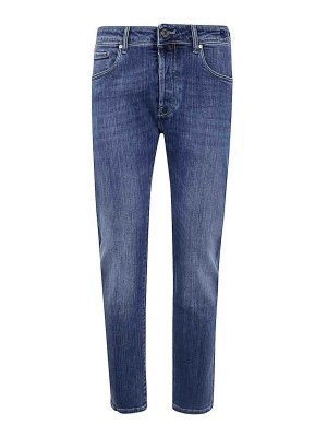INCOTEX BLUE DIVISION: straight leg jeans - 5 Pocket Denim Stretch Wash 4