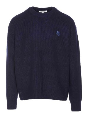 MAISON KITSUNÉ: crew necks - Maison Kitsune Blue Sweater