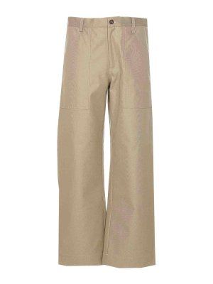 MAISON KITSUNÉ: カジュアルトラウザー - カジュアルパンツ - ベージュ