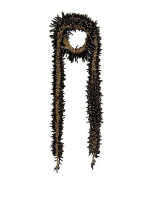 スカーフ Wild Puffy Scarf - Marine Serre - Synthetic - Black Wild Puffy Knit Scarf (USA021A-CKNI0031-BLACK)
