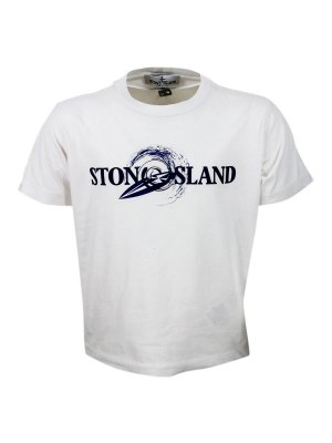 Stone Island Junior: T-shirts - T-Shirt - Blanc