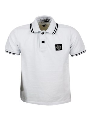 Stone Island Junior: T-shirts - T-Shirt - Blanc