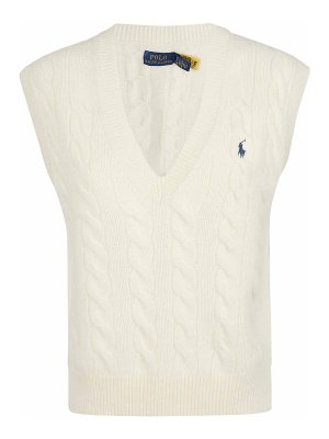 POLO RALPH LAUREN: Gilets - Gilet - Crème