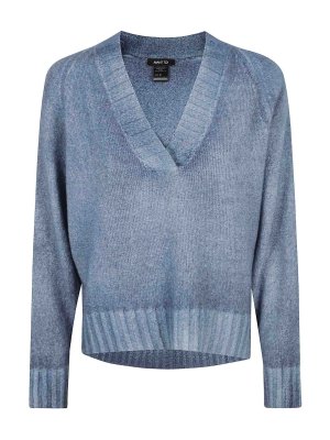 美品　Brunello Cucinelli グレー Vネック トップス L Brunello Cucinelli Vネック - ブルー | MC0558902CAS74