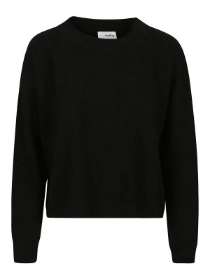 VERYBUSY: Strickpullover mit Rundhalsausschnitt - Rundhalspullover - Schwarz