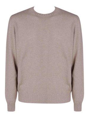FILIPPO DE LAURENTIIS: Strickpullover mit Rundhalsausschnitt - Rundhalspullover - Silber