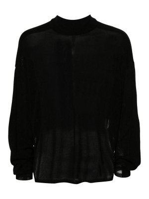 RICK OWENS: Strickpullover mit Rundhalsausschnitt - Rundhalspullover - Schwarz