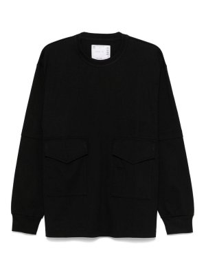 Sacai: T-shirts - T-Shirt - Noir