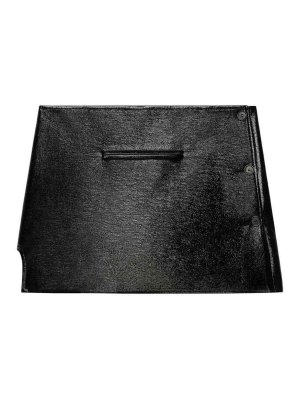 Courreges: Minifaldas - Falda Semilarga - Negro