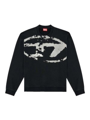 DIESEL: Strickpullover mit Rundhalsausschnitt - Rundhalspullover - Schwarz
