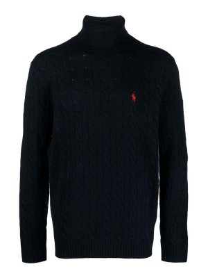 POLO RALPH LAUREN: Strickpullover mit Rundhalsausschnitt - Rundhalspullover - Blau