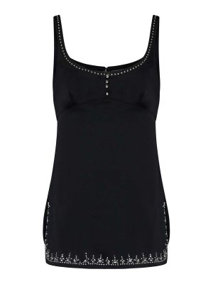 RABANNE: Tops y camisetas sin mangas - Top - Negro