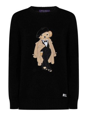 RALPH LAUREN: Strickpullover mit Rundhalsausschnitt - Rundhalspullover - Schwarz