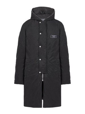 Balmain: casual jackets - Label Long Down Jacket