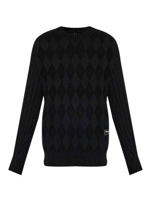 Balmain: Pull col rond - Pull Col Rond - Noir