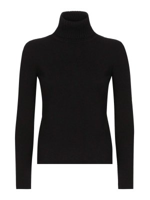 DOLCE & GABBANA: crew necks - Black Sicily Cashmere Sweater